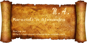 Marozsán Alexandra névjegykártya